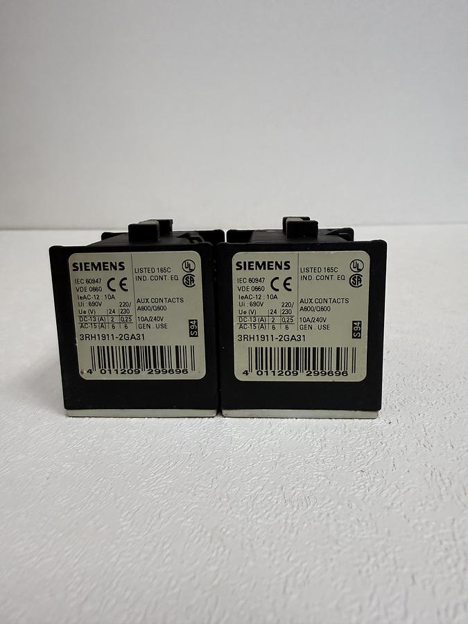 Used Siemens 3RH1911-2GA31 Auxiliary Contact Block GHC-39