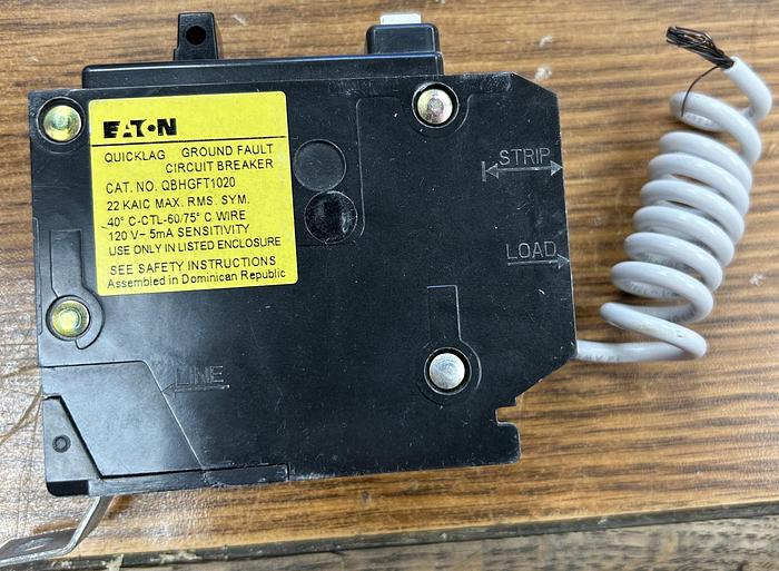 Eaton QBHGFT1020,GFCI Circuit Breaker 20A,Single Pole, 120/240V BOLT ON - GHGC-D4