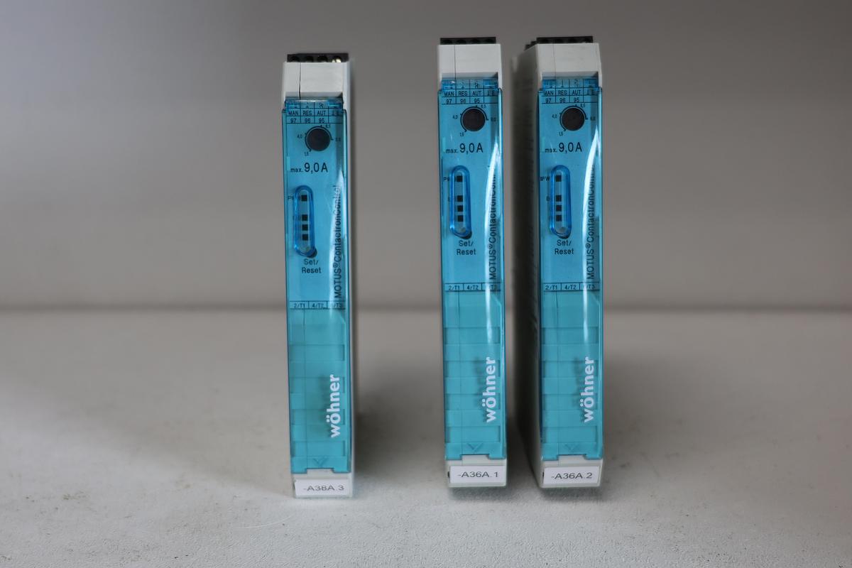 Used Wohner MOTUS Contactron Control 9,0A Hybrid Motor Starter 36111 GHA-54