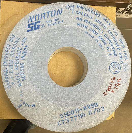 Used Norton 16"x 2-1/4"x5" Grinding Wheel 5SG80-KVSB - GHA-166