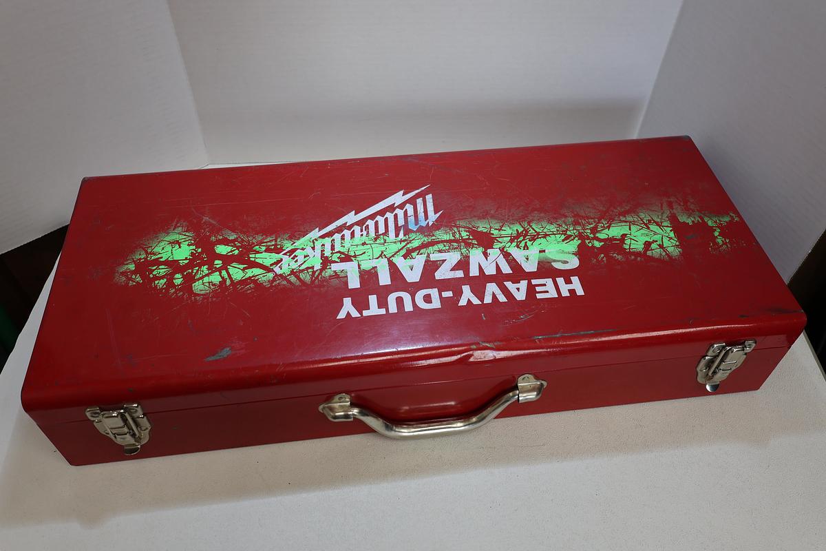 Used Milwaukee 6511 Sawzall Reciprocating Saw w/ Metal Case & Blades Tested Works