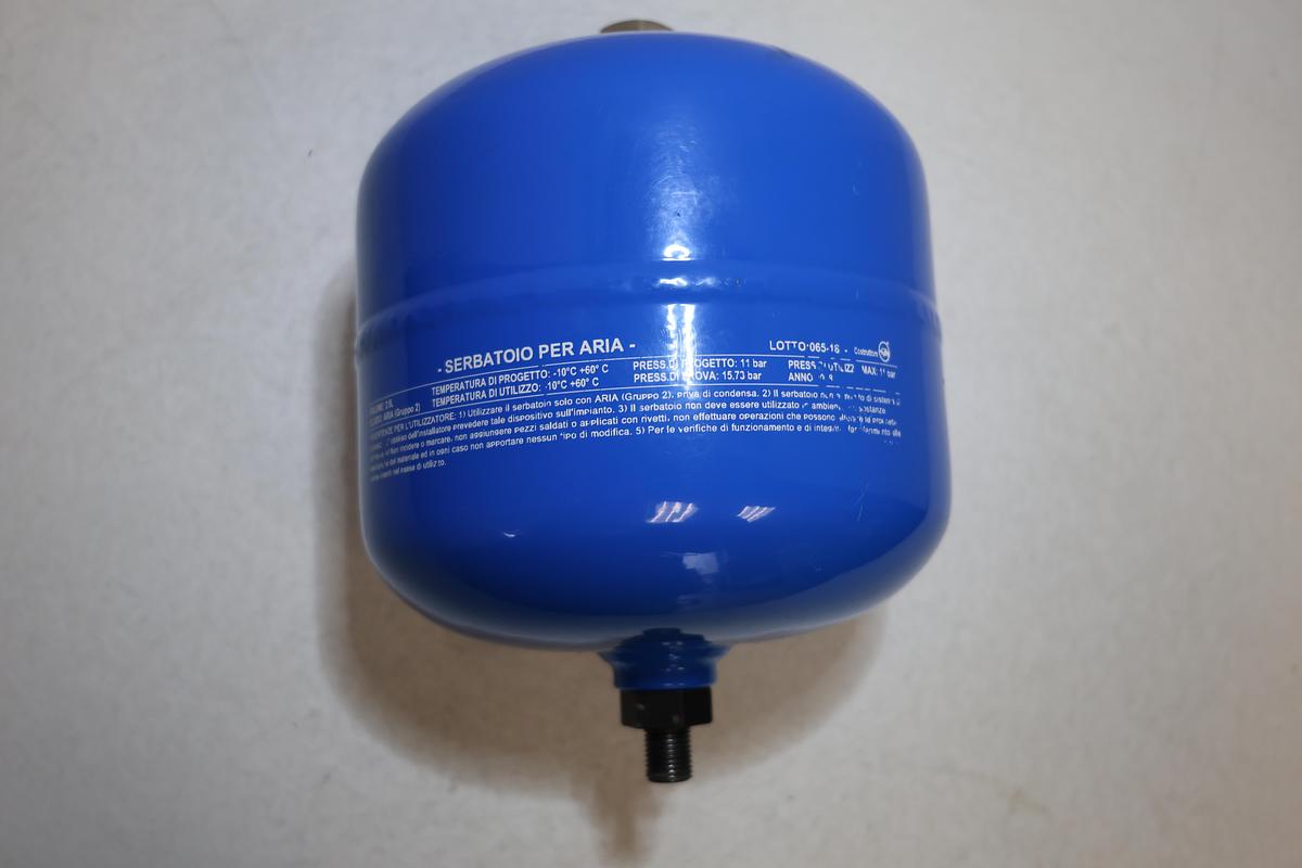 Used Rocco 2.5L Compressed Air Reservoir Tank 11 Bar Steel Receiver Made Italy