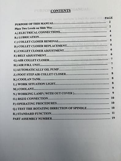 Used Cyclematic Model CT-606CNC Service Manual GHGC-D21