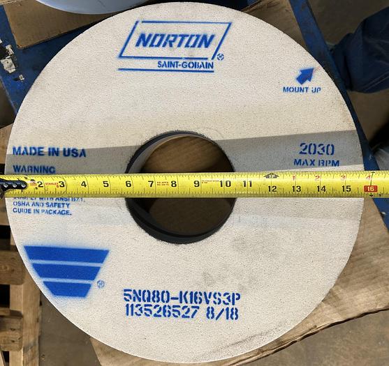 Used Norton 16"X2.5"X5" Grinding Wheel - 5NQ80 - GHC-1
