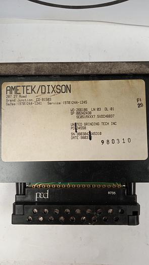 Used Ametek/Dixson SE051AXXX7.5VDCH6837 Spindle Motor % Load Meter GH502
