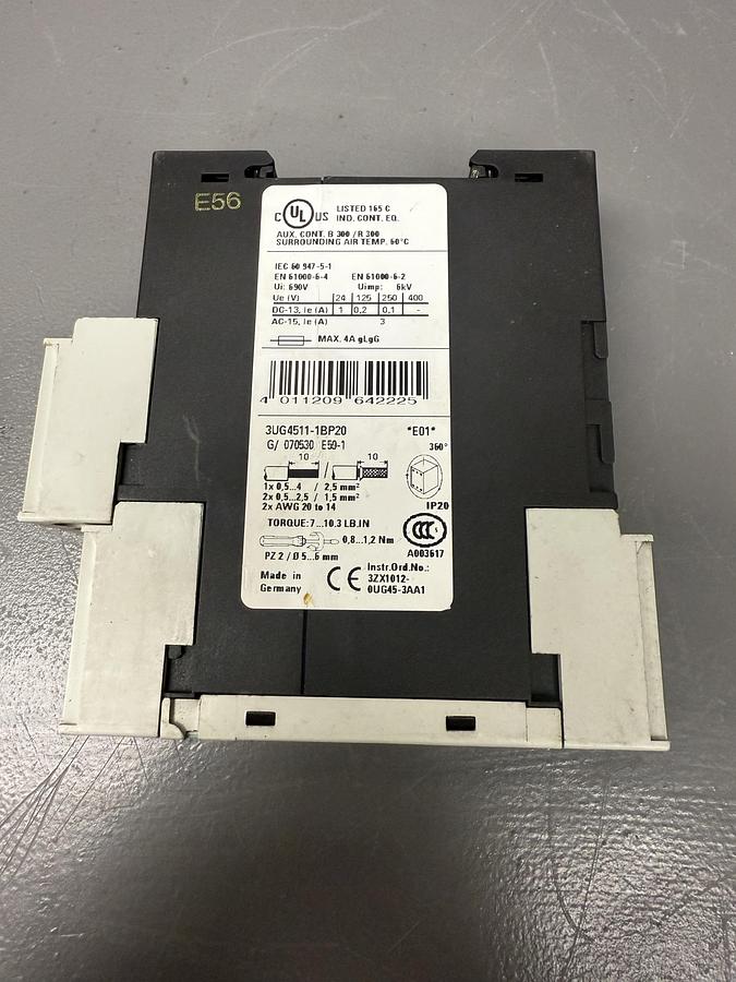 Used Siemens 3UG4513‑1BR20 Phase Monitor Relay GHC-37