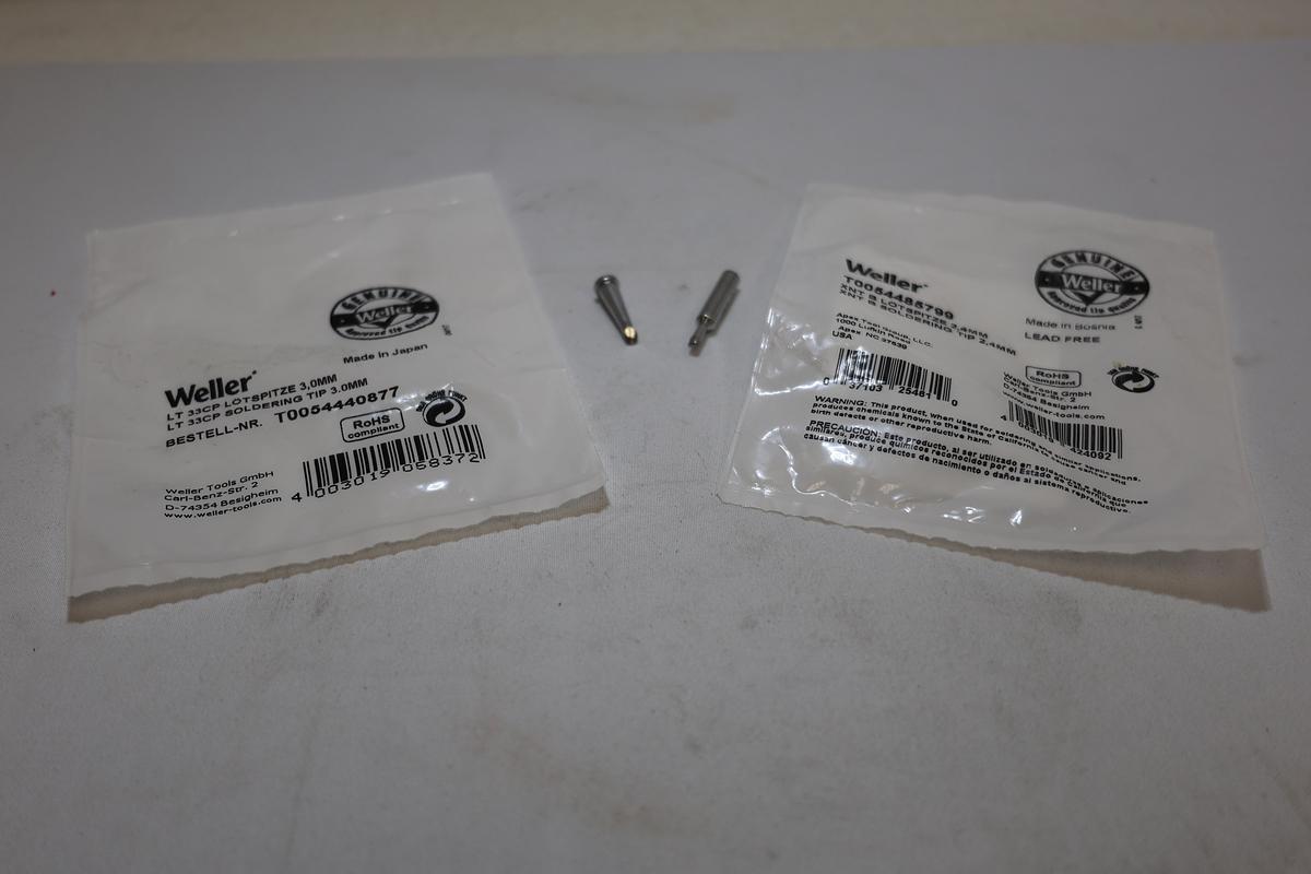Genuine Weller Soldering Tips Lot of 2 LT33CP & XNTB New OEM