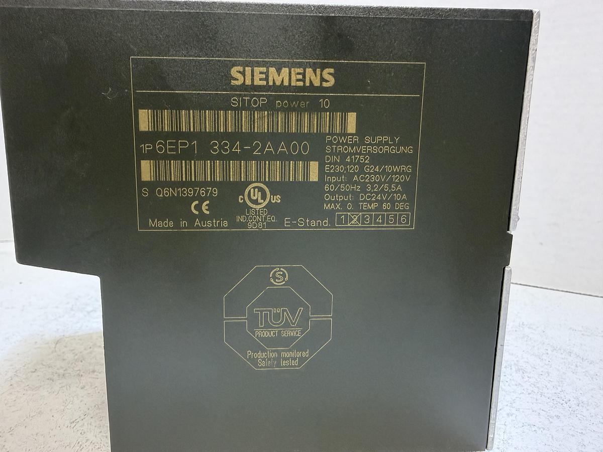 Used Siemens SITOP 6EP1334-2AA00 DIN Rail Power Supply 24VDC 10A 240W GHC-55