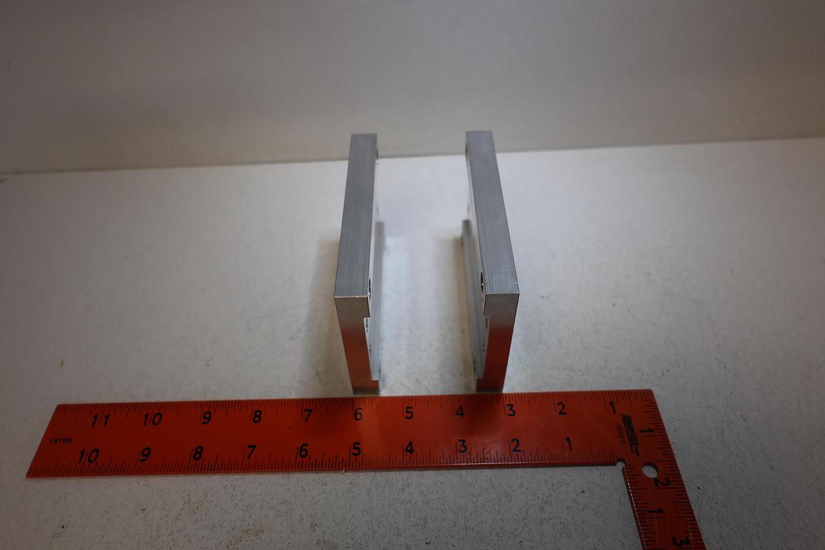 Used Lot of 2 Aluminum Cylinder Mounting Plates 1/2" Thick Linear Motion SMC Metal Work GHA-186