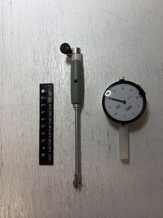 Used  MHC Dial Indicator Bore Gage Set .4"-7" with Case GHA-178