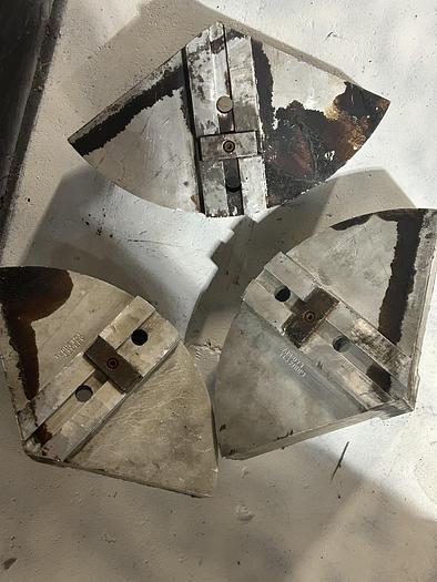 Used Abbott Aluminum TH12MDP1 12" Pie Jaw Set 1/2" Screw Size - GHB-78