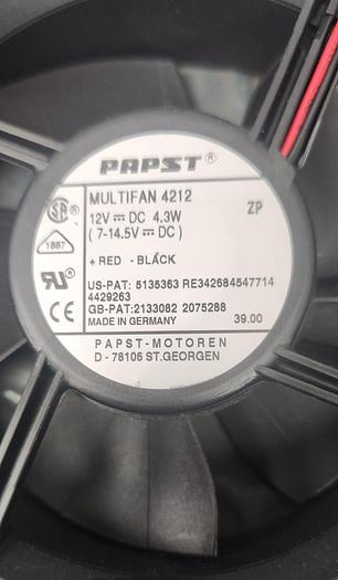 NEW 1PC PAPST MULTIFAN 4212 Brushless Axial Fan 119X119X38MM 12V DC 4.3W 2-WIRE