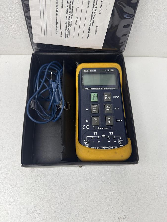Used Extech J/K Thermometer Datalogger Model 422130 GHC-26