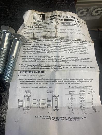 Used TB Woods Sure-Grip Bushing F 2 7/8  XMP B GHA- gs2