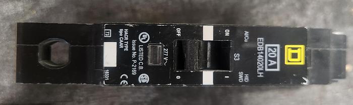 Used Square D EDB14020LH 1 Pole 20 AMP Circuit Breaker - GHB-70
