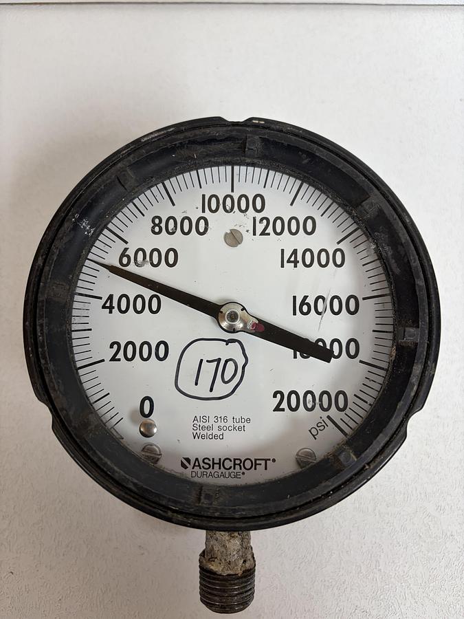Used Ashcroft Pressure Gauge 20000 psi