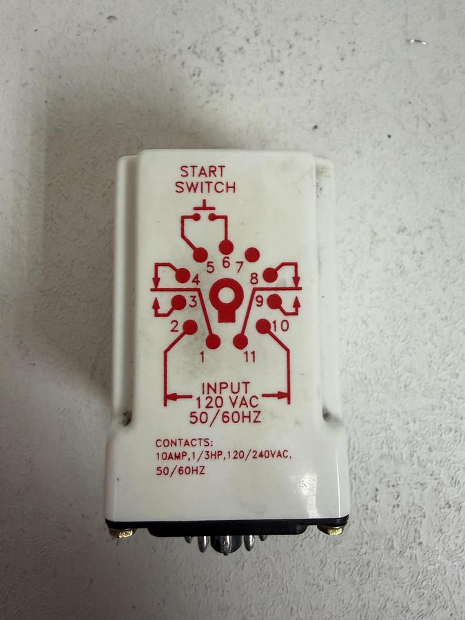 Used Dayton Adjustable Time Delay Relay 6A855 0.05 Sec To 999 Hour 120V AC/DC