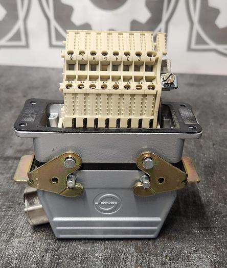 Used Contact H-BE 16 SS DR Connector 16 Pin Plug Male/Female Hood Housing Set - GHA-175