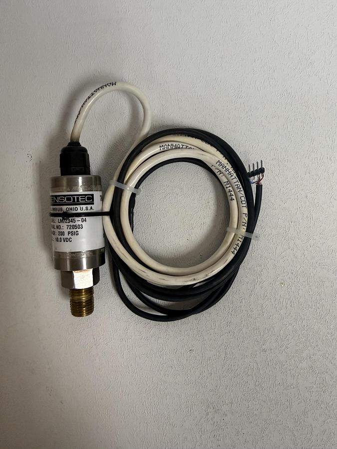 Used Sensotec Pressure Transducer LM/2345-04 200 PSIG GHC-36
