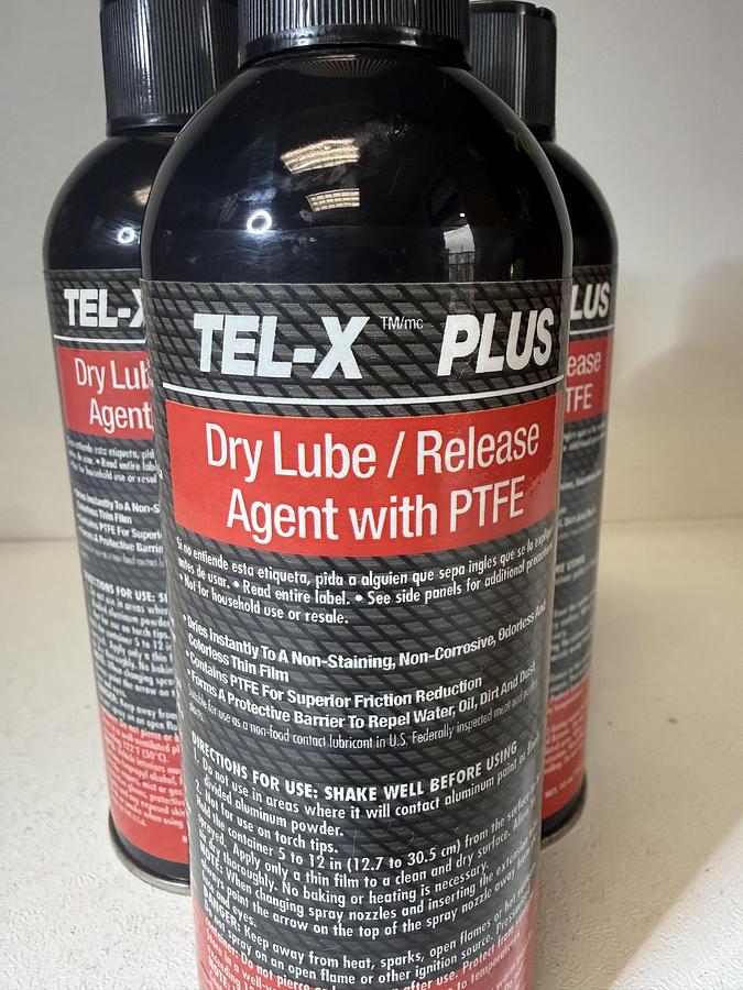 Used Pack of 3 Tel-X Plus Dry Lube/Release Agent with PTFE 10oz GHA-8