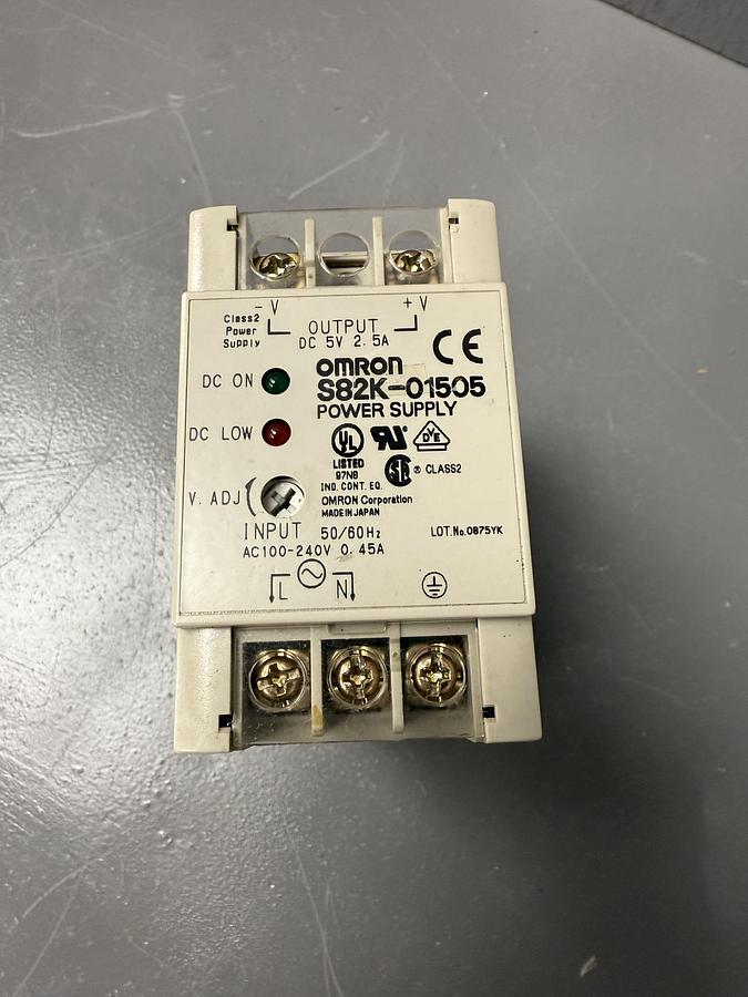 Used OMRON S82K-01505 Power Supply | 5V DC, 3A Output GHC-34