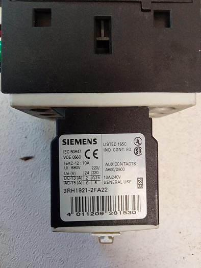 Used SIEMENS 3RT1026-3A Contactor 24V Coil 3RH1921-2FA22 GH118