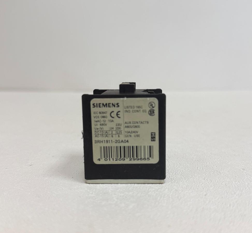 Used SIEMENS 3RH1911-2GA04 – Auxiliary Contact Block GHC-39