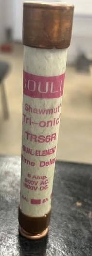 Used Lot of 3 Gould Shawmut TRS6R Dual Element Time Delay 6A 600VAC Fuse - GHB-63-D18