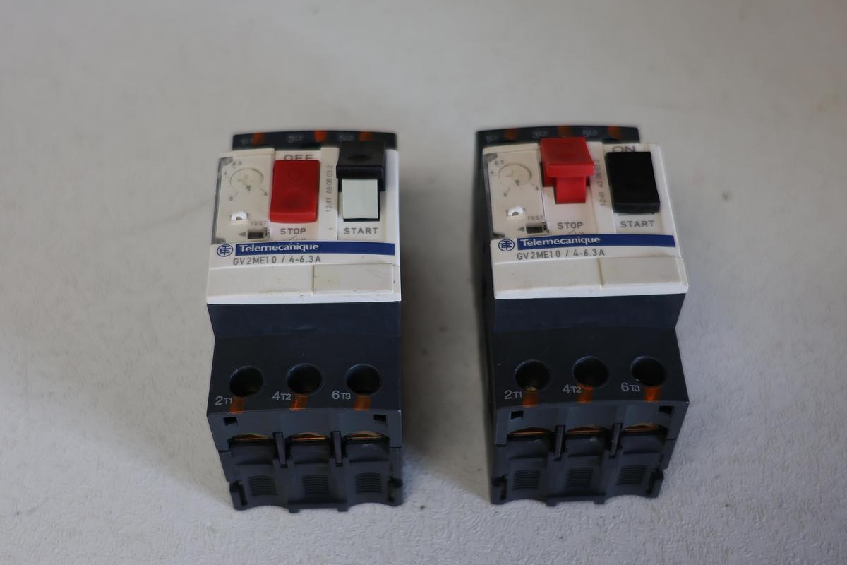 Used (Lot of 2)Telemecanique GV2-ME10 Motor Circuit Breaker (4–6.3A) Schneider Elec. GHC-16