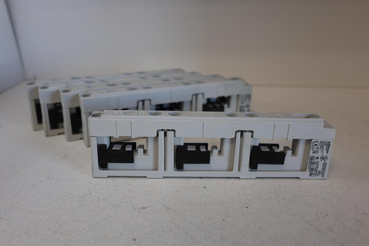 Used (Lot of 5) Wöhner 01508 60 Classic busbar support / mounting bracket) 60mm Busbar Support (3‑pole)