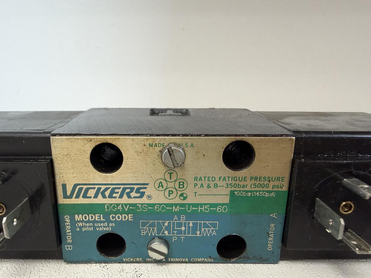 Used Vickers DG4V-3S-6C-M-U-H5-60 Hydraulic Solenoid Valve GHA-180