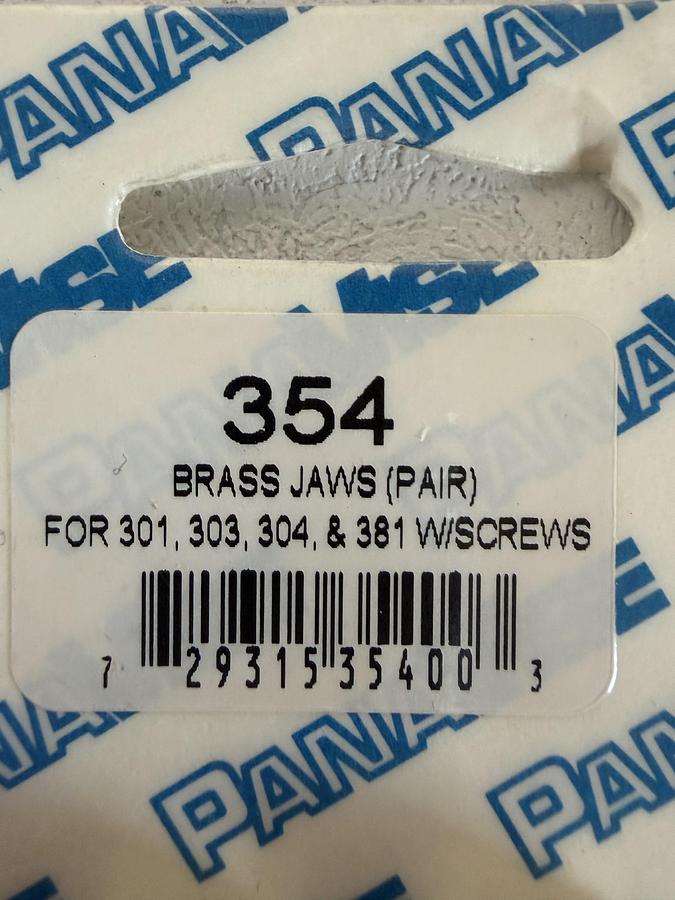 Used PANAVISE 354 Brass Jaws pair for 301 303 304 And 381 w/screws