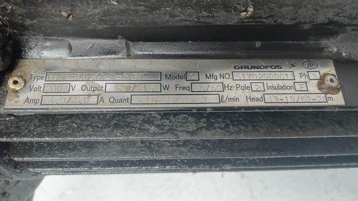 Used GRUNDFOS CHK2-50/5A-A-CVBV 200V 3PH Coolant Pump GH402