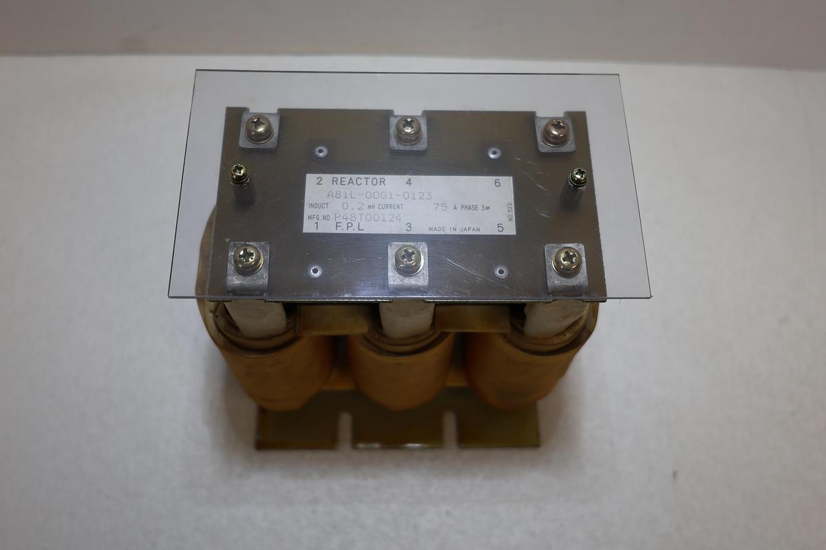 Used Fanuc A81L-0001-0123 3-Phase Reactor Inductor 0.2mH 75A Used Tested