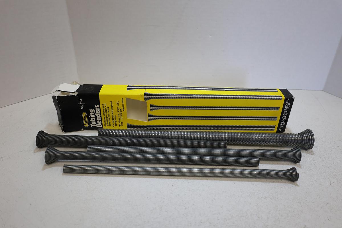 General No. S106 Tubing Benders Set 5 Sizes 3/8-7/16-1/2-5/8-3/4 New