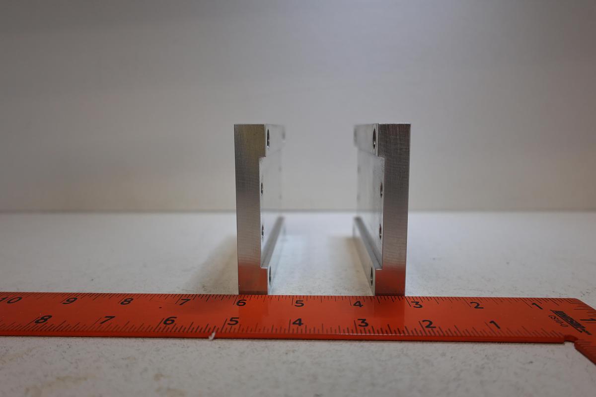 Used Lot of 2 Aluminum Cylinder Mounting Plates 1/2" Thick Linear Motion SMC Metal Work GHA-186