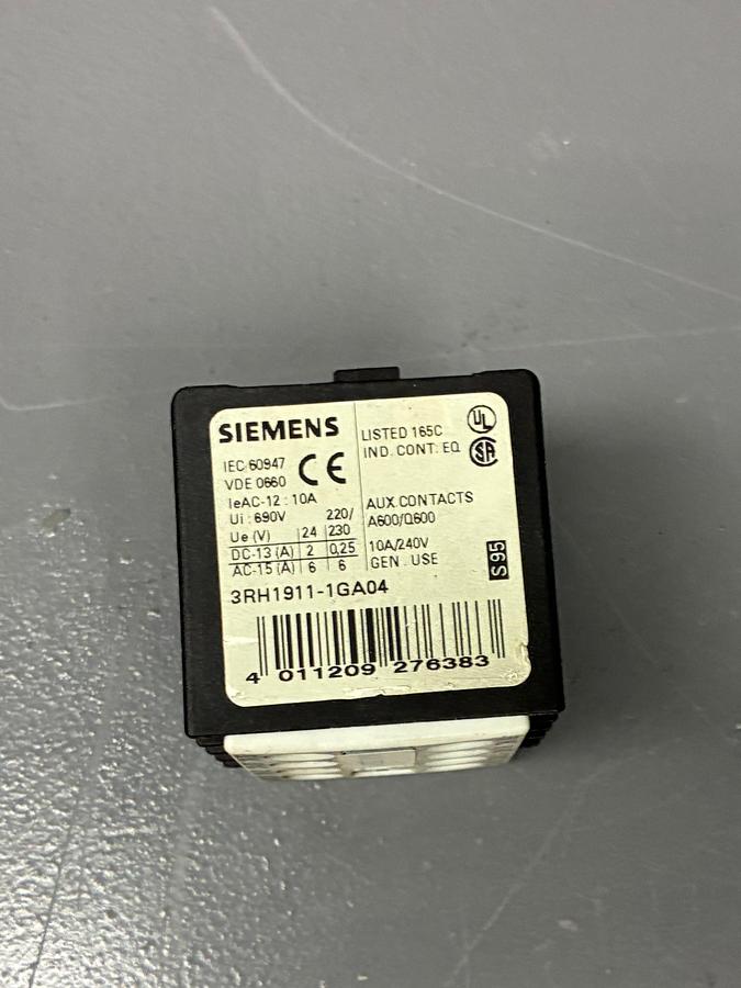 Used Siemens 3RH1911‑1GA04 Auxiliary Contact Block GHC-35