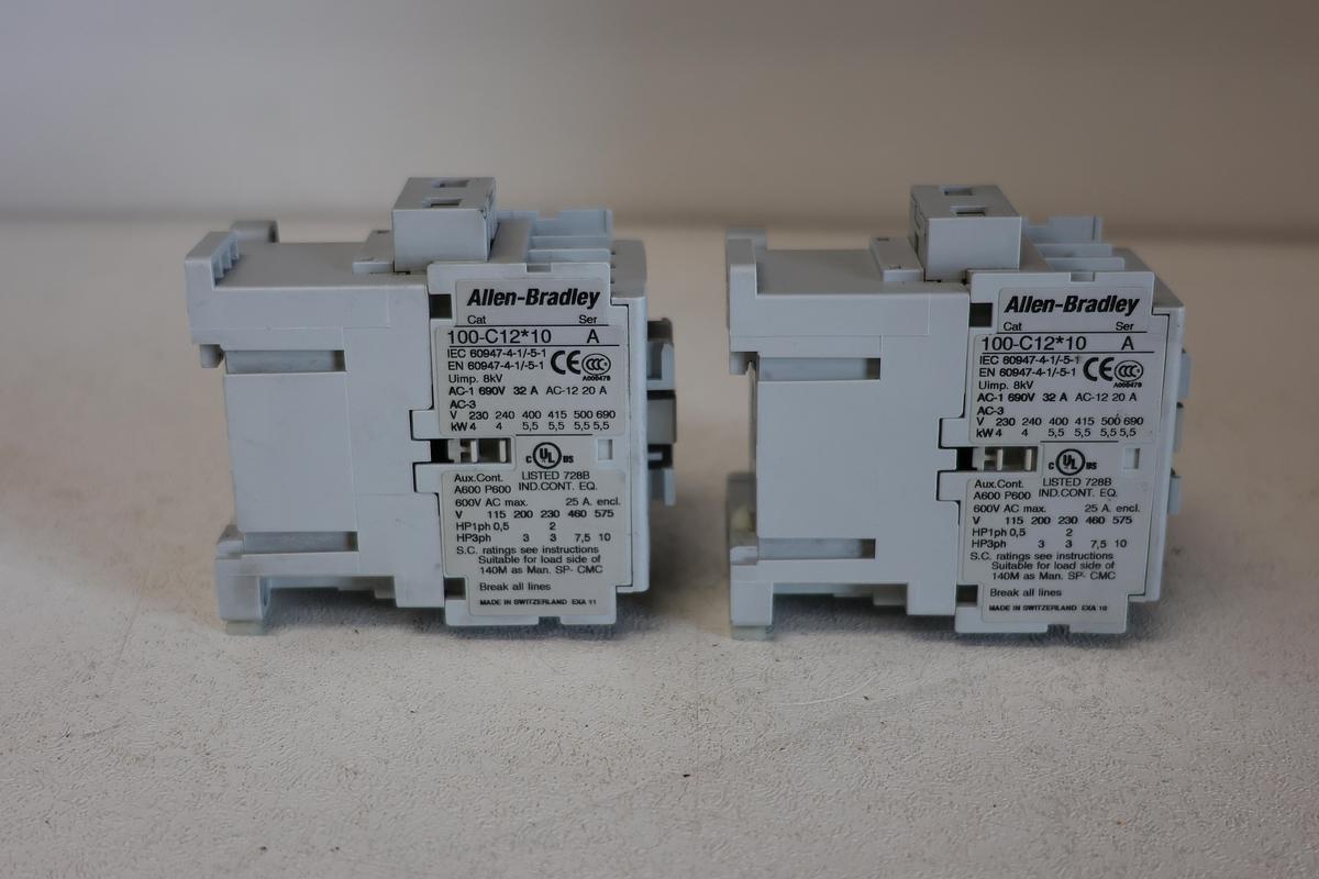 Used (Lot of 2) Allen Bradley 100-C12*10 Contactor – Series A
