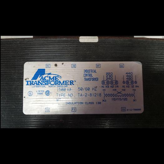 Used Acme Control Transformer TA-2-81218 1500 VA - GHB-58