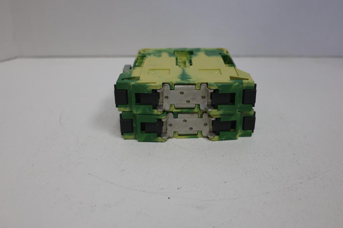 Used WAGO Power Cage Clamp 2 Conductor Ground Terminal Block Model: 285-1187 2 Conductor GHA-187