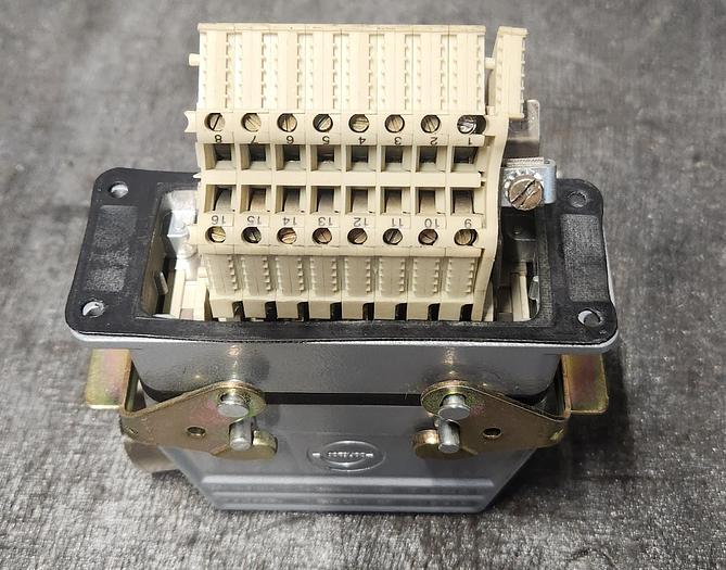 Used Contact H-BE 16 SS DR Connector 16 Pin Plug Male/Female Hood Housing Set - GHA-175