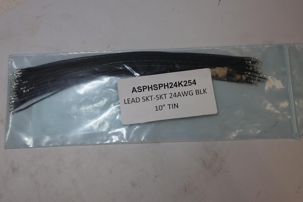 JST ASPHSPH24K254 Pre-Crimped Leads 24AWG Black 10" Tin Qty 49 New
