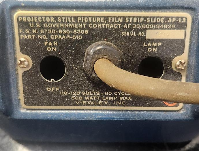 Parts Only Vintage Viewlex Projector, Still Picture, Film Strip-Slide, AP-1A - GHA-163