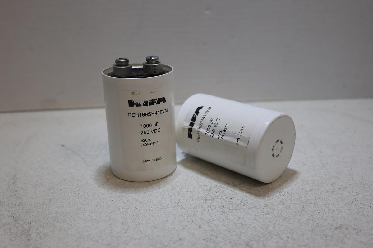 Used RIFA PEH10609SH410VM Capacitor 1000uF 250VDC Electrolytic Lot of 2