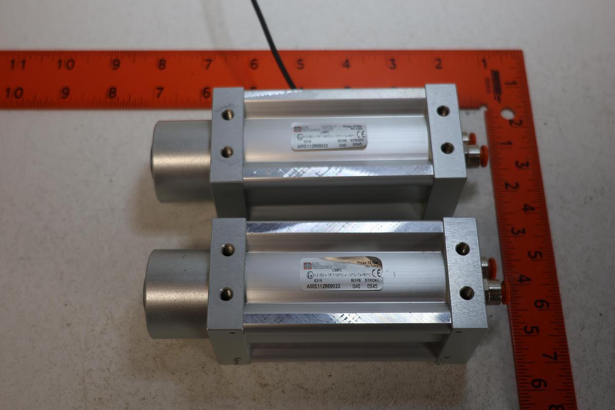 Used Lot 2 Alfa Meccanica Compact Pneumatic Cylinders 40mm Bore 45mm Stroke CMPC Type GHA-186