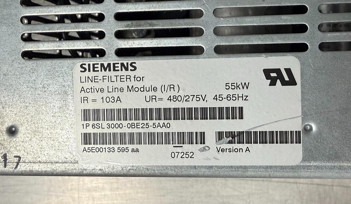 Used Siemens 1P 6SL3000-0BE25-5AA0 Line Filter for Active Line Module (I/R) 55kW GHB-39