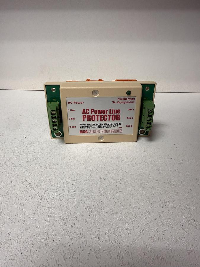 Used MCG Surge Protection AC Power Line Protector 415-TS-DIN 120VAC/23AMP GHC-32