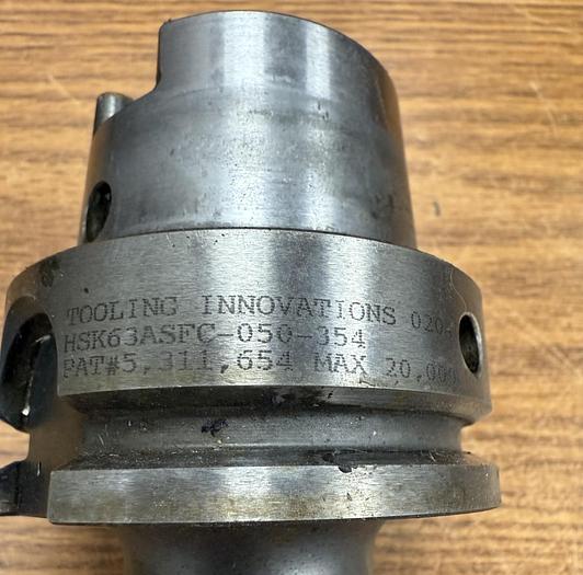 Used TOOLING INNOVATIONS HSK63ASFC-050-354 SHRINK FIT TOOL HOLDER GHA-GS39
