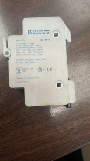 Used Ferraz Shawmut USCC2I Fuse Holder D217008 600V 30A 1P - GHB-45
