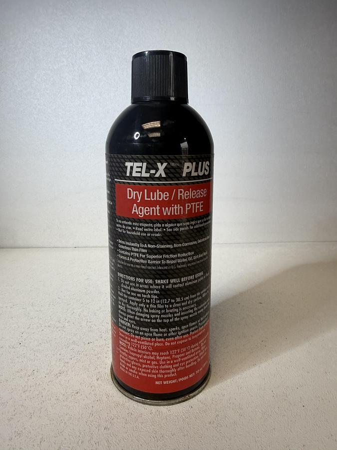 Used 3 Tel-X Plus Dry Lube/Release Agent with PTFE 10oz GHA-8
